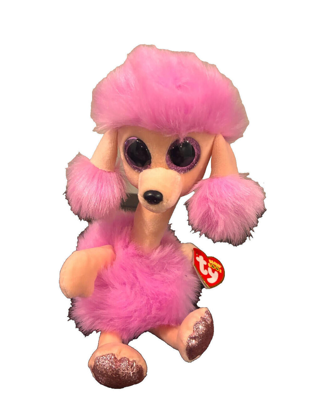 Ty Beanie Boos Camilla the Long-necked Poodle Glitter eyes Brand New